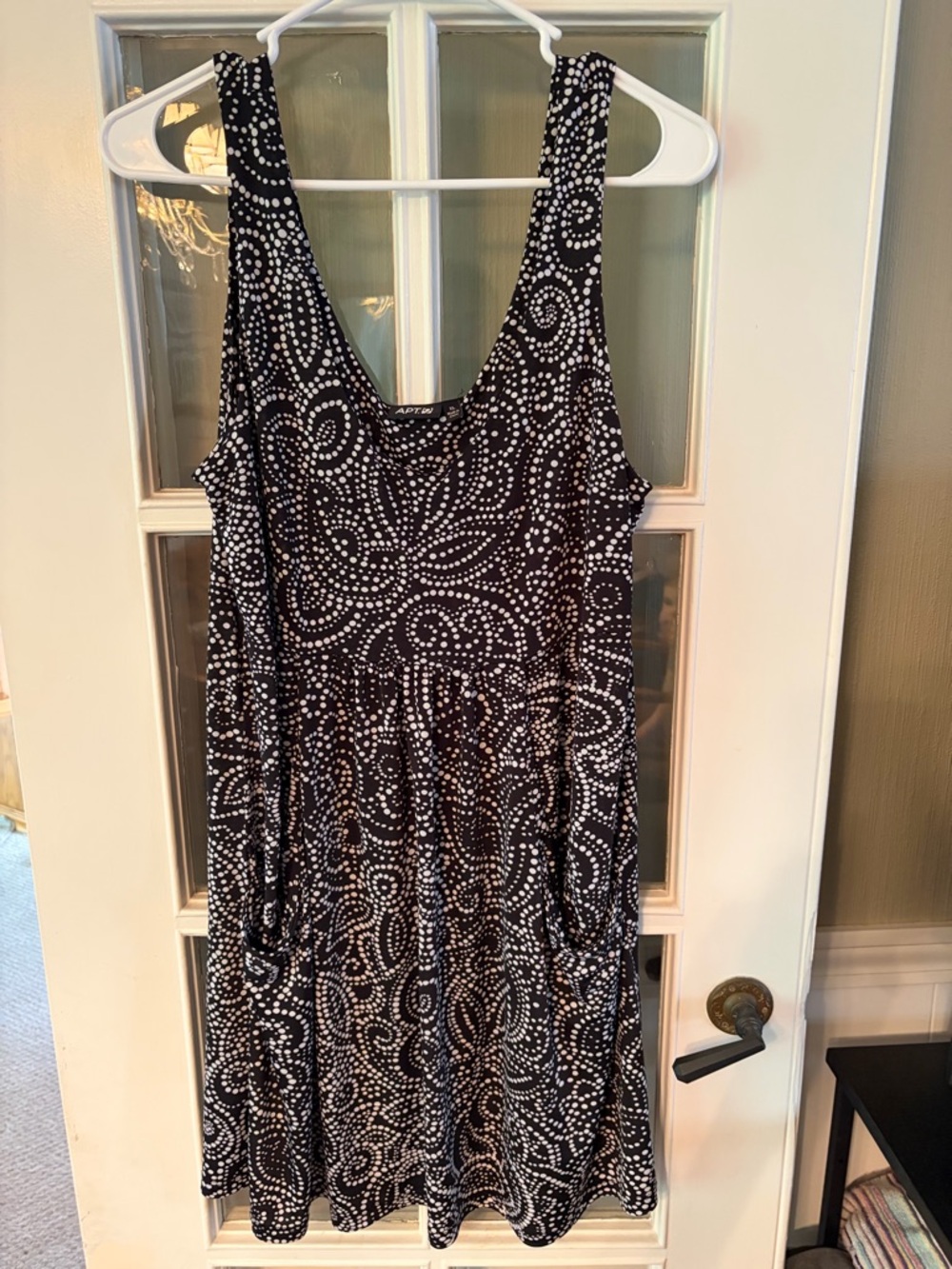 Apt. 9 Black & White Sleeveless Printed Mini Tank Dress